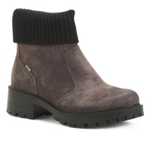 Brand New IGI&CO Made In Italy Leather Booties With Ribbed Cuff